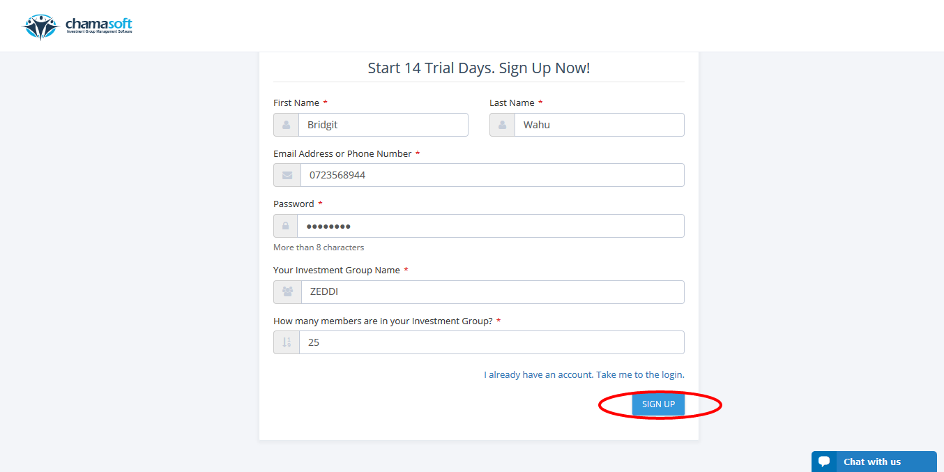 Creating A Chamasoft Group Account