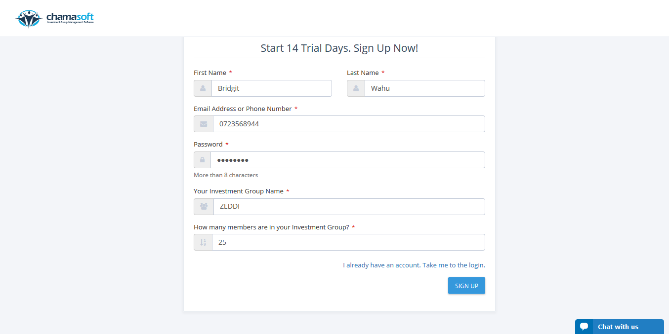 Creating A Chamasoft Group Account