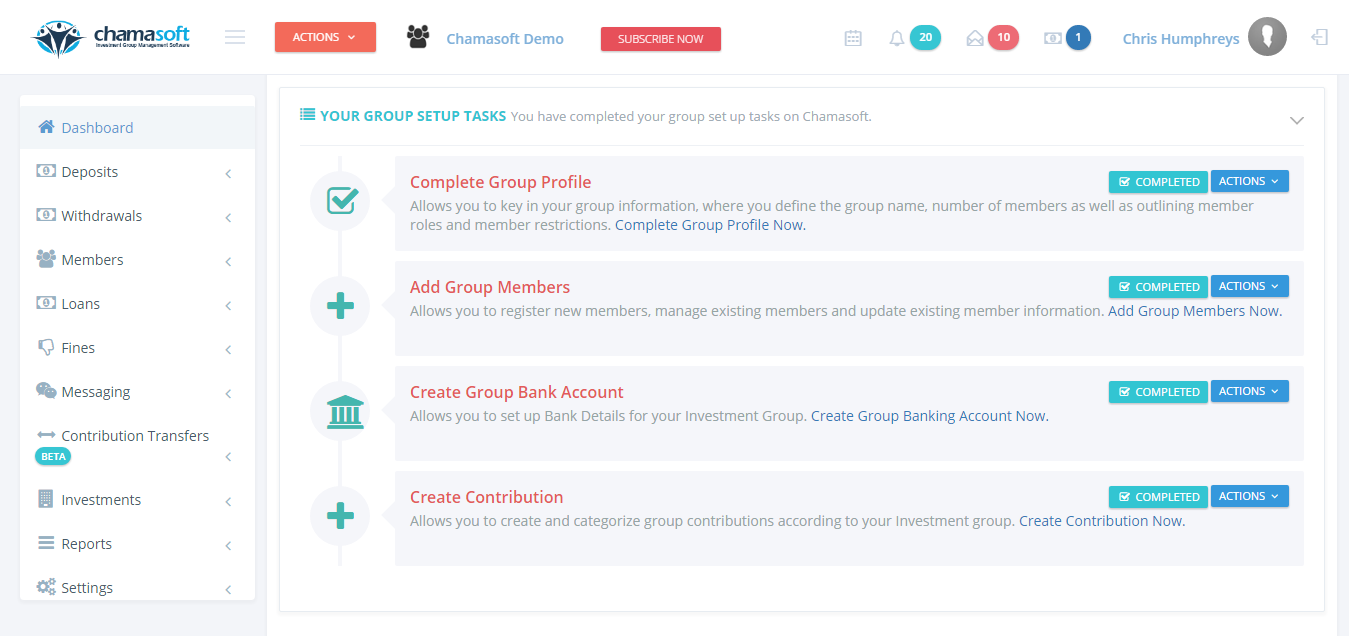 Creating A Chamasoft Group Account