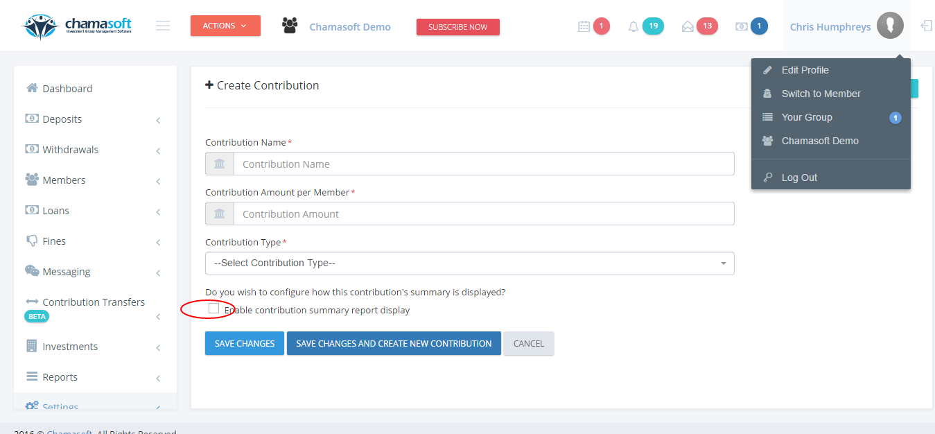 Fig 2: Contribution reports